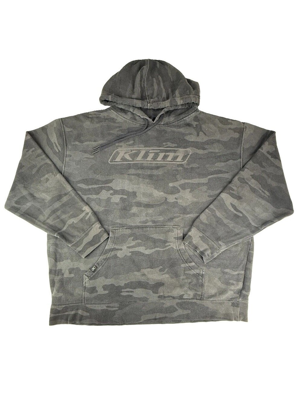 Klim Pullover Hoodie Mens XL Gray Black Camo Fleece Sweatshirt Snowmobile Moto